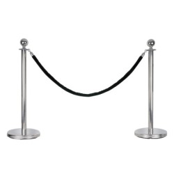 Round Top Cord Pole Argento