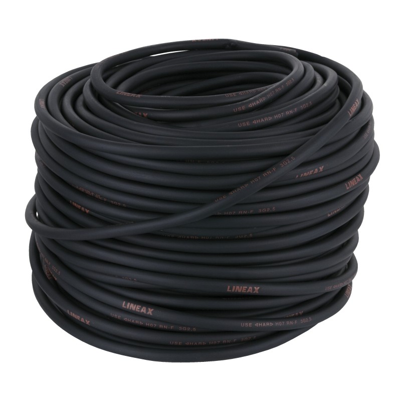 Lineax Neoprene Cable, Black Bobina 100 m/3 x 2,5 mm2