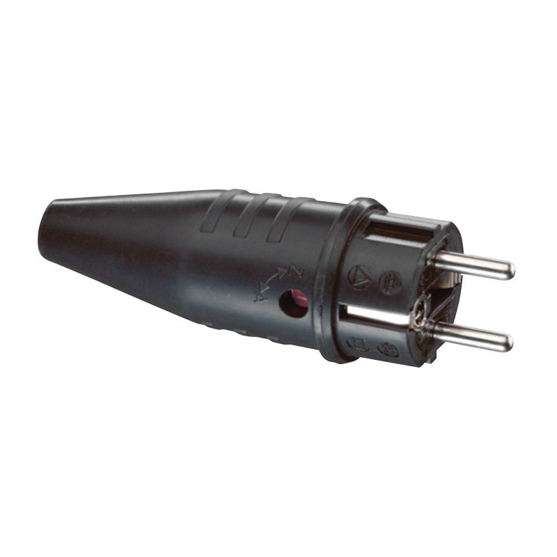 Rubber Schuko Connector Male 240 V    CEE 7/VII