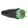 Rubber Schuko Connector Male Verde, 240 V, CEE 7/VII, 16 A