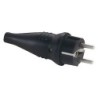 Rubber Schuko Connector Male Alloggiamento nero    CEE7/VII