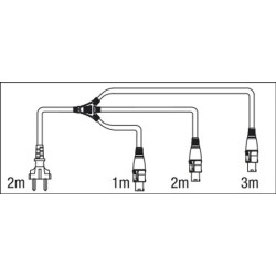 Schuko to Neutrik powerCON splitter 3  way 5 m