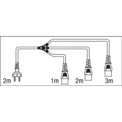 Schuko to IEC Splitter 3  way MKII 5 m