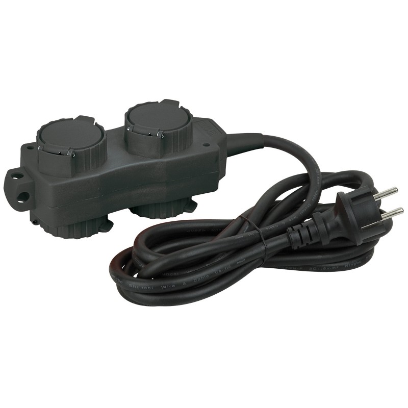 2 + 2  way IP20 Multisocket 3 x 1.5 mmÂ² Cavo di 1,5 m 3 x 1,5 mm2