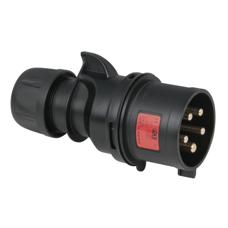 CEE 32 A/400 V 5  pin Plug male Nero, Turbo Twist, IP44