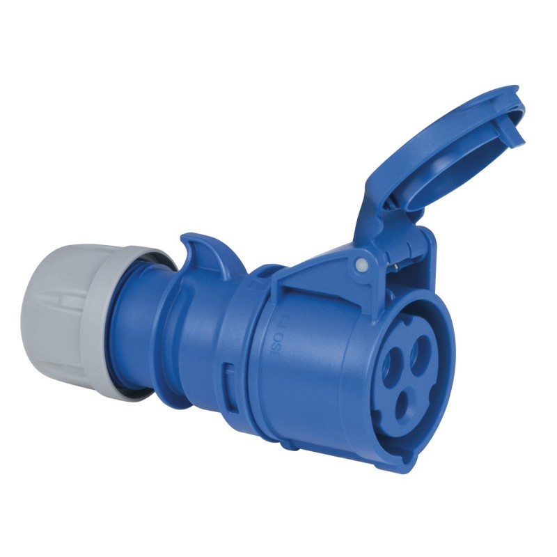 CEE 16 A/240 V    3P Plug female Blu, IP44