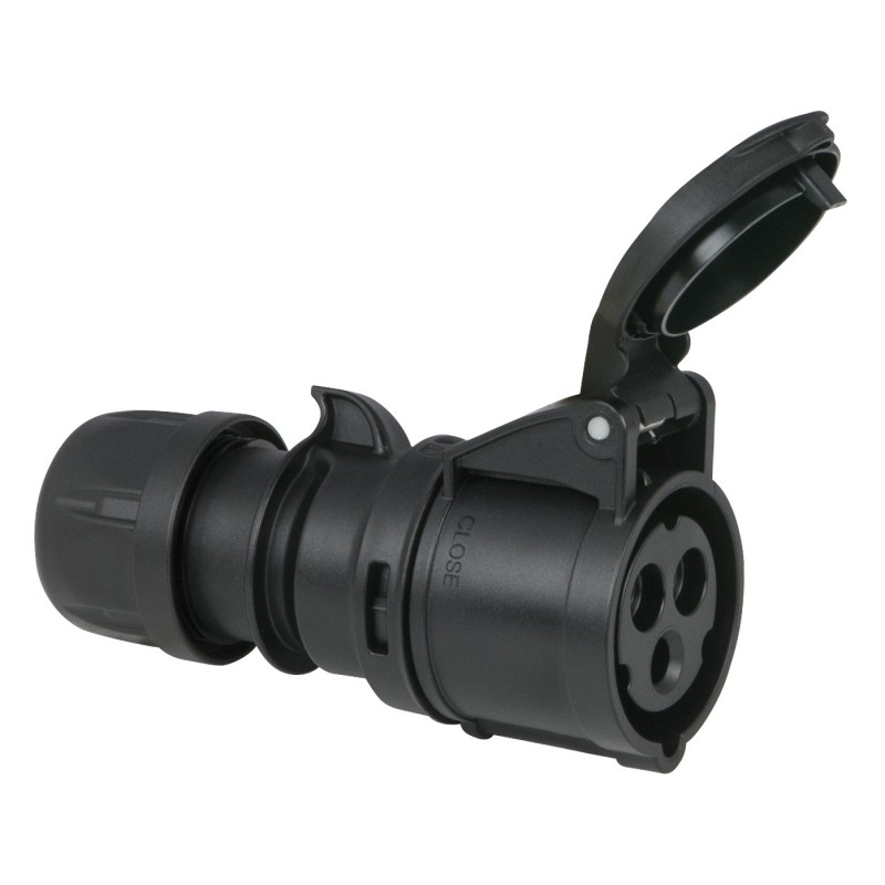 CEE 16 A/240 V    3P Plug female Nero, IP44