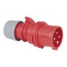 CEE 16 A/400 V    4P Plug male Rosso, IP44