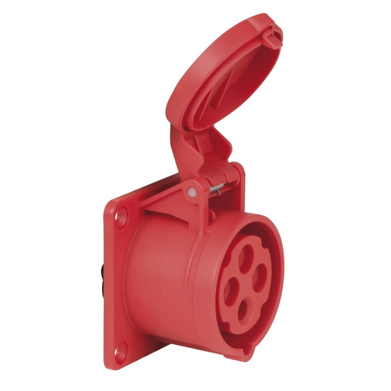 CEE 16 A/400 V    4P Plug female Rosso, IP44