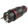 Rubber Schuko Connector Male Nero/Rosso