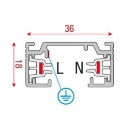 1  Phase Track 1000 mm Argento    (RAL9006)