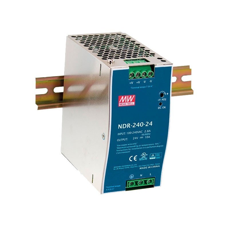 DIN Rail Power Supply 240 W/24 VDC Mean Well NDR  240  28