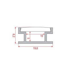 Profile Pro  Line 9 Profilo nero    per strisce LED larghe  10 mm    2 m