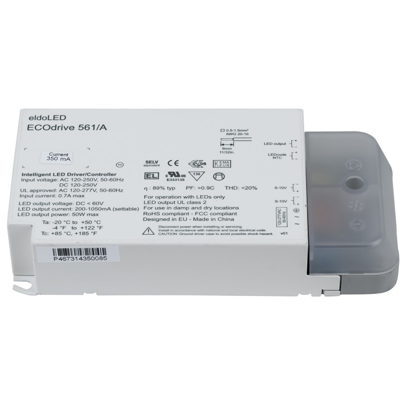 ECOdrive 561/A    AC    50 W Constant Current eldoLED ECO561A 0  10 VDC 1 uscita