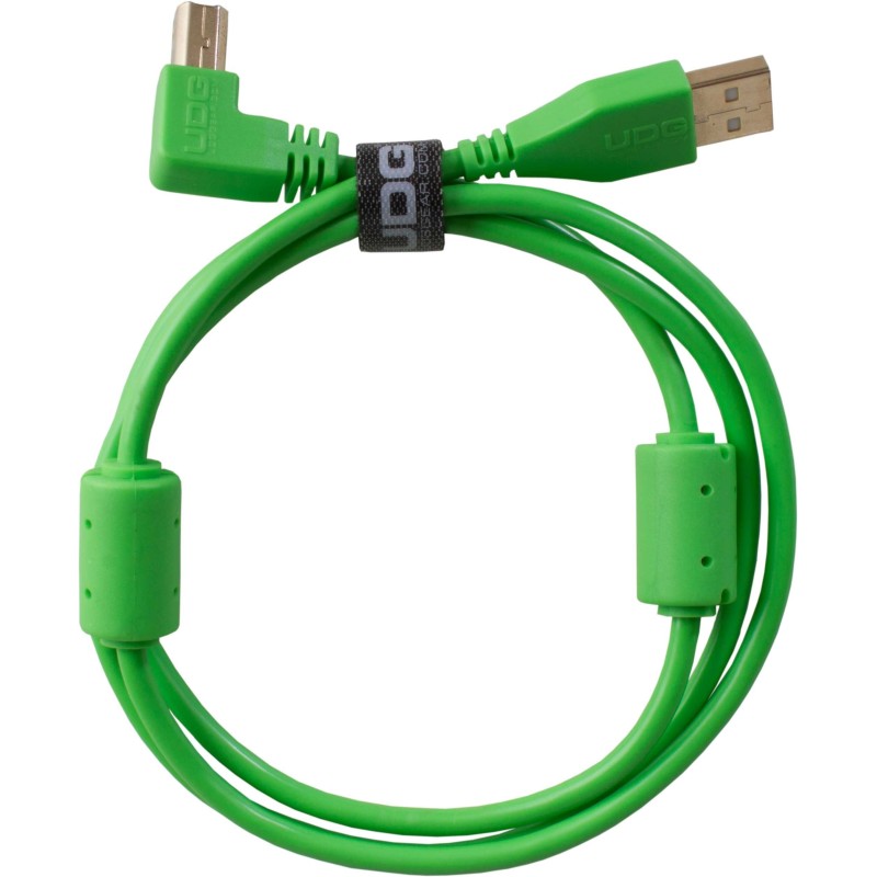 U95004GR  ULTIMATE AUDIO CABLE USB 2.0 AB GREEN ANGLED 1M