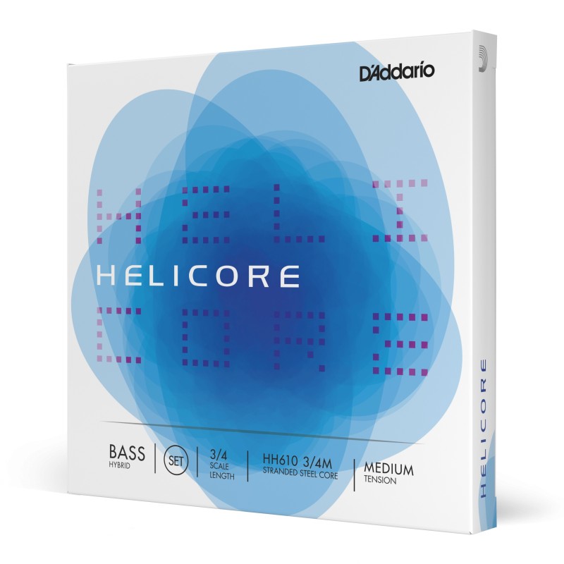 HH610 3/4M SET DI CORDE D'ADDARIO HELICORE HYBRID PER CONTRABBASSO, SCALA 3/4, TENSIONE MEDIA