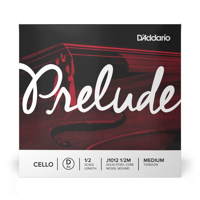 J1012 1/2M CORDA SINGOLA RE D'ADDARIO PRELUDE PER VIOLONCELLO, SCALA 1/2, TENSIONE MEDIA