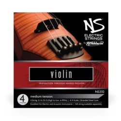 NS310 SET DI CORDE D'ADDARIO NS PER VIOLINO ELETTRICO, SCALA 4/4, TENSIONE MEDIA