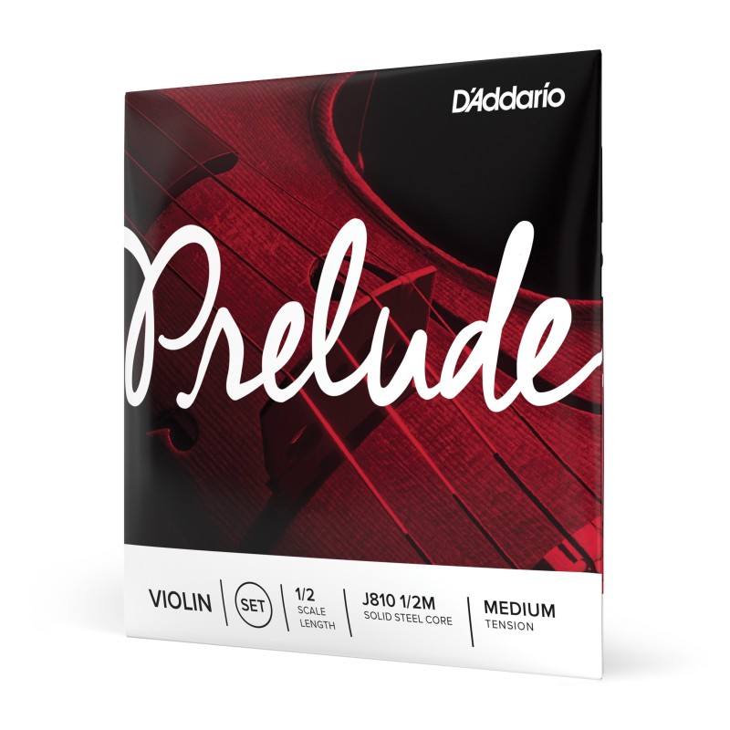 J810 1/2M SET DI CORDE D'ADDARIO PRELUDE PER VIOLINO, SCALA 1/2, TENSIONE MEDIA