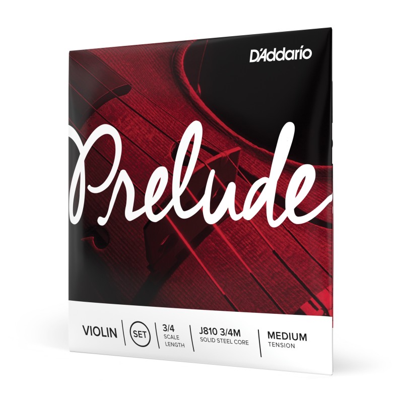 J810 3/4M SET DI CORDE D'ADDARIO PRELUDE PER VIOLINO, SCALA 3/4, TENSIONE MEDIA