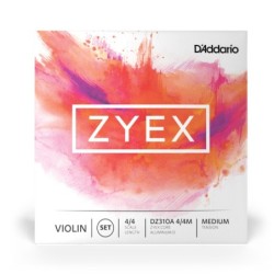 DZ310A 4/4M SET DI CORDE D'ADDARIO ZYEX PER VIOLINO CON CORDA D IN ALLUMINIO, SCALA 4/4, TENSIONE MEDIA