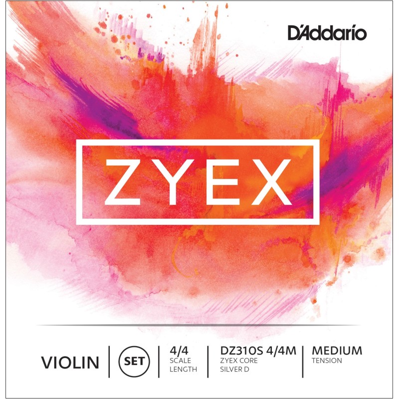 DZ310S 4/4M SET DI CORDE D'ADDARIO ZYEX PER VIOLINO CON CORDA D IN ARGENTO, SCALA 4/4, TENSIONE MEDIA