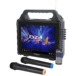 SCHERMO TV PER KARAOKE - BT/USB/SD/FM - 2 MICROFONI MANI WIRELESS