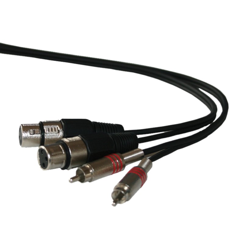 CAVO MUSICALE 2RCA PLUG/2XLR FEMMINA 3m