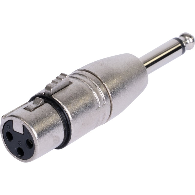 ADATTATORE XLR FEMMINA - JACK 6.35 MASCHIO MONO