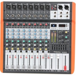 MIXER A 8 CANALI USB/BT, +48V, 1xAUX, 1xEFFECT, 7-EQ