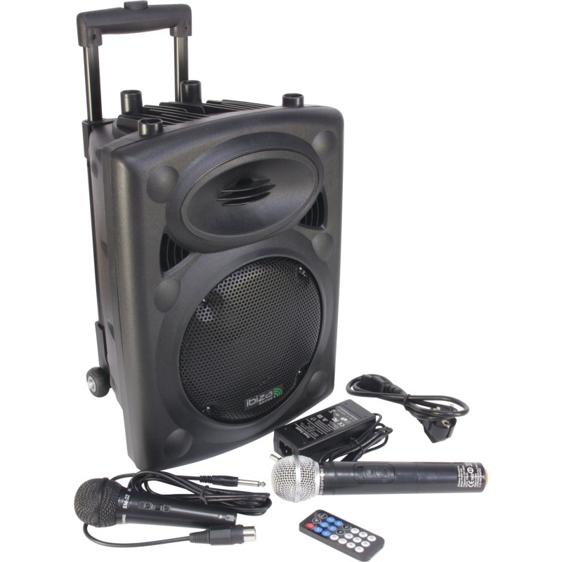 SET KARAOKE PORTATILE DA 10 '' + MICROFONO UHF / MICROFONO CABLATO / USB-SD / VOX, PORT10UHF BLUETOOTH