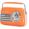 RADIO PORTATILE STILE VINTAGE CON BLUETOOTH & FM 30W MADISON ARANCIONE RICARICABILE