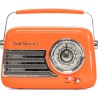 RADIO PORTATILE STILE VINTAGE CON BLUETOOTH & FM 30W MADISON ARANCIONE RICARICABILE