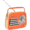 RADIO PORTATILE STILE VINTAGE CON BLUETOOTH & FM 30W MADISON ARANCIONE RICARICABILE