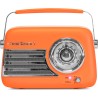 RADIO PORTATILE STILE VINTAGE CON BLUETOOTH & FM 30W MADISON ARANCIONE OPACO RICARICABILE