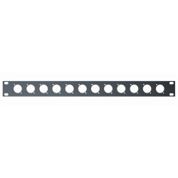 Quik Lok - RS/243 PANNELLO FRONTALE RACK 19" FORATO 1U 1HE CON 12 FORI PER CONNETTORI D SIZE XLR COMBO
