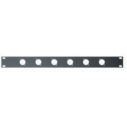 Quik Lok - RS/290 PANNELLO FRONTALE RACK 19" FORATO 1U 1HE CON 6 FORI PER CONNETTORI D SIZE XLR COMBO