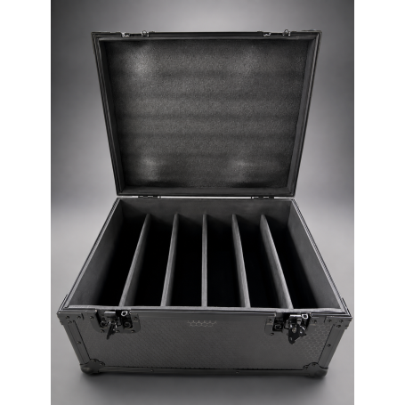 FLIGHT CASE PER N.6 PANNELLI STROBO LED TIPO DMX RGB  768 x 0.5W SMD 5050 + 96 LED BIANCHI. PROFESSIONALE NERO CON RUOTE