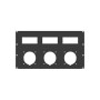 Pannello rack 19" 6 unità preforato per 3 prese 380V 63A Gewiss o Scame e 3 vani da 6 moduli din cad