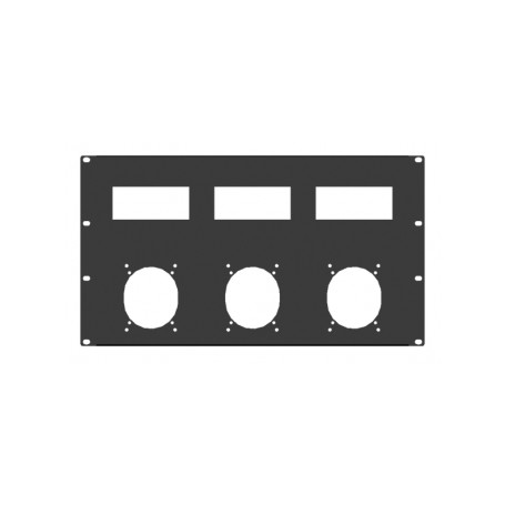 Pannello Rack 19" 6U per 3 Prese 380V 32A Gewiss o Scame e Moduli DIN
